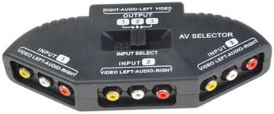 3-In-1 Composite Audio/Video Selector Switch Box (Black) by DPNY