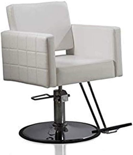 Salon Style White Round Base Vintage Barber Chair Barbering Chair for Hair Stylist Women Man