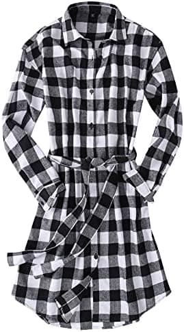 Souactimuy Womens Flannel Shirt Long Sleeve Casual Plaid Regular Fit Button Down