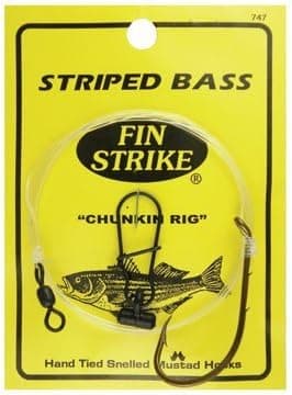 Fin Strike 747 Striped Bass Rigs Baitholder Brnz, Sz 8/0 Chunkin Rig