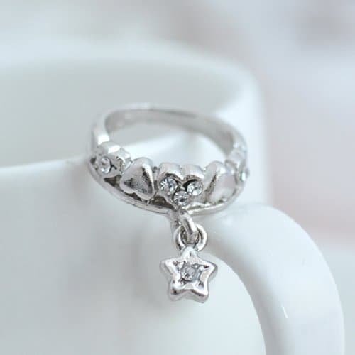 Korean jewelry fashion elegant love Star Ring