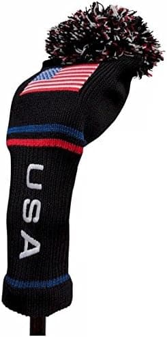 JP Lann USA Flag Pom Pom Head Cover Available in Driver or Fairway/Hybrid Size (Each Sold Separately)