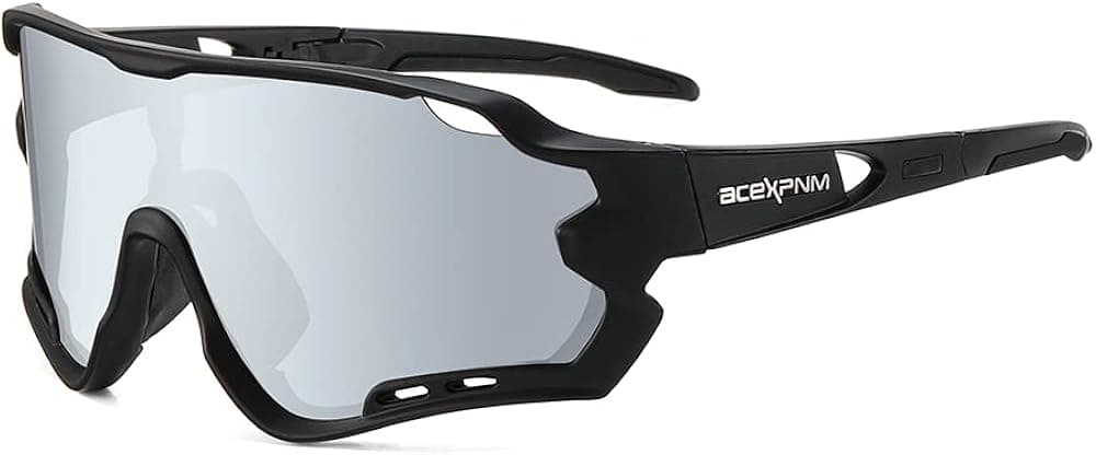 ACEXPNM Sports Sunglasses for Men Women Cycling Running Fishing Driving Baseball Golf Sun Glasses 4 Interchangable Lens