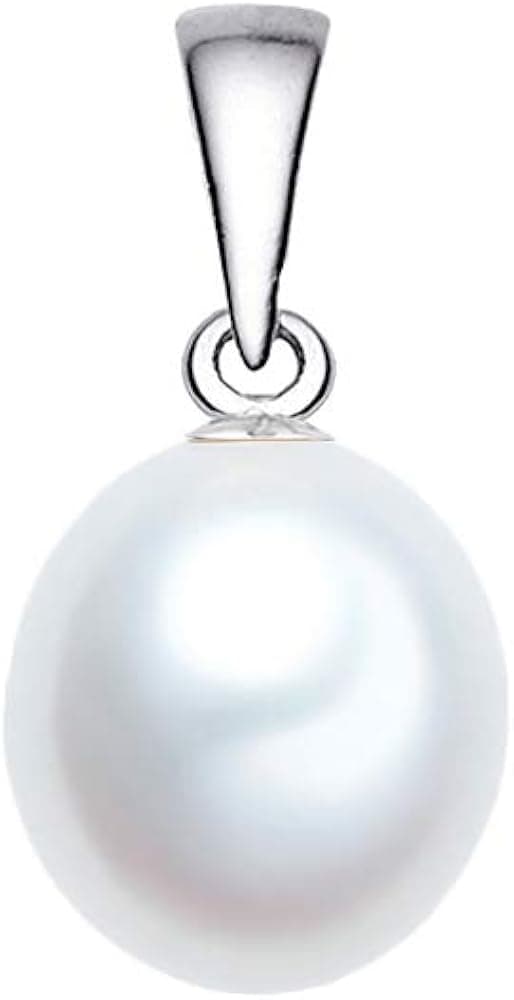 14k White Gold AAAA Quality Baroque White Freshwater Cultured Pearl Pendant