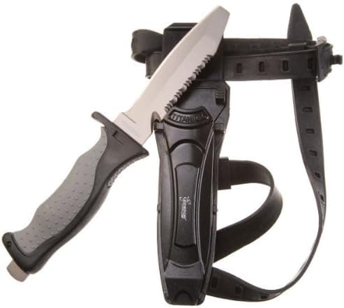 Seavenger Titanium Knife & Knife Strap for Scuba Diving / Snorkeling Diver (4 3/8" Blade) Blunt Tip