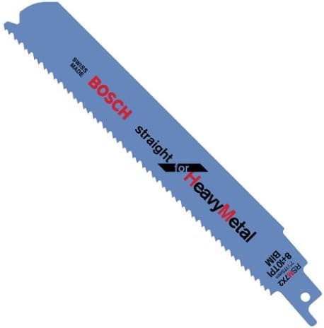 Bosch RSM7X2 5-Piece 7 In. 8+10 2 x 2 TPI Straight for Heavy Metal Reciprocating Saw Blade