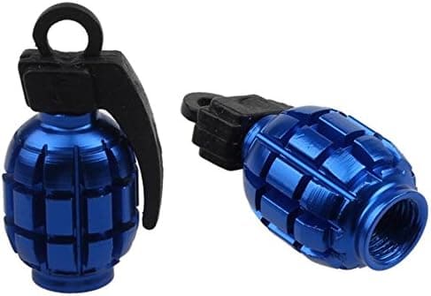 bling504 Bicycle Accessories for a Bike 2PCS Colorful Grenade Alloy Valve Caps Dust Covers Bike Bicycle MTB BMX Car Tyre