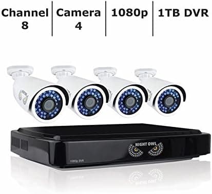 Night Owl 8-Channel 4-Camera 1080p Smart Security System with 1TB HDD DVR