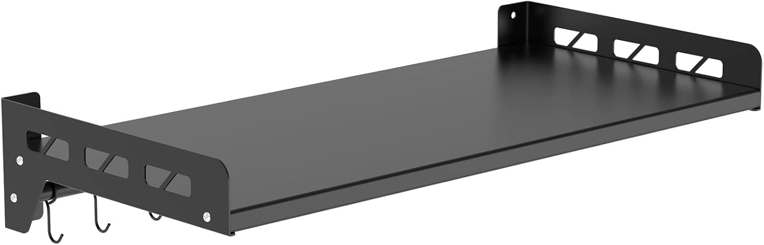 lanliebao 32IN Wall Shelf Metal Shelving Heavy Duty Commercial or Household Grade Wall Mount Microwave Oven Shelf with Fixing Kit