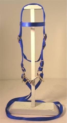 Party Ponies Miniature Horse/Small Pony Complete Nylon Bridle with BIT Blue