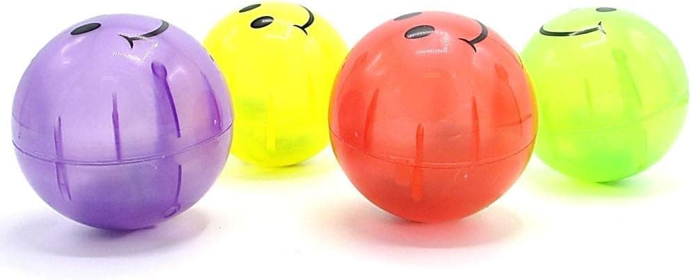 Dazzling Toys Flashing Singing Light Up Balls Pack of 4 Assorted Colors Happy Smile Face Toy Balls Kids Holiday Birthday Party Favor