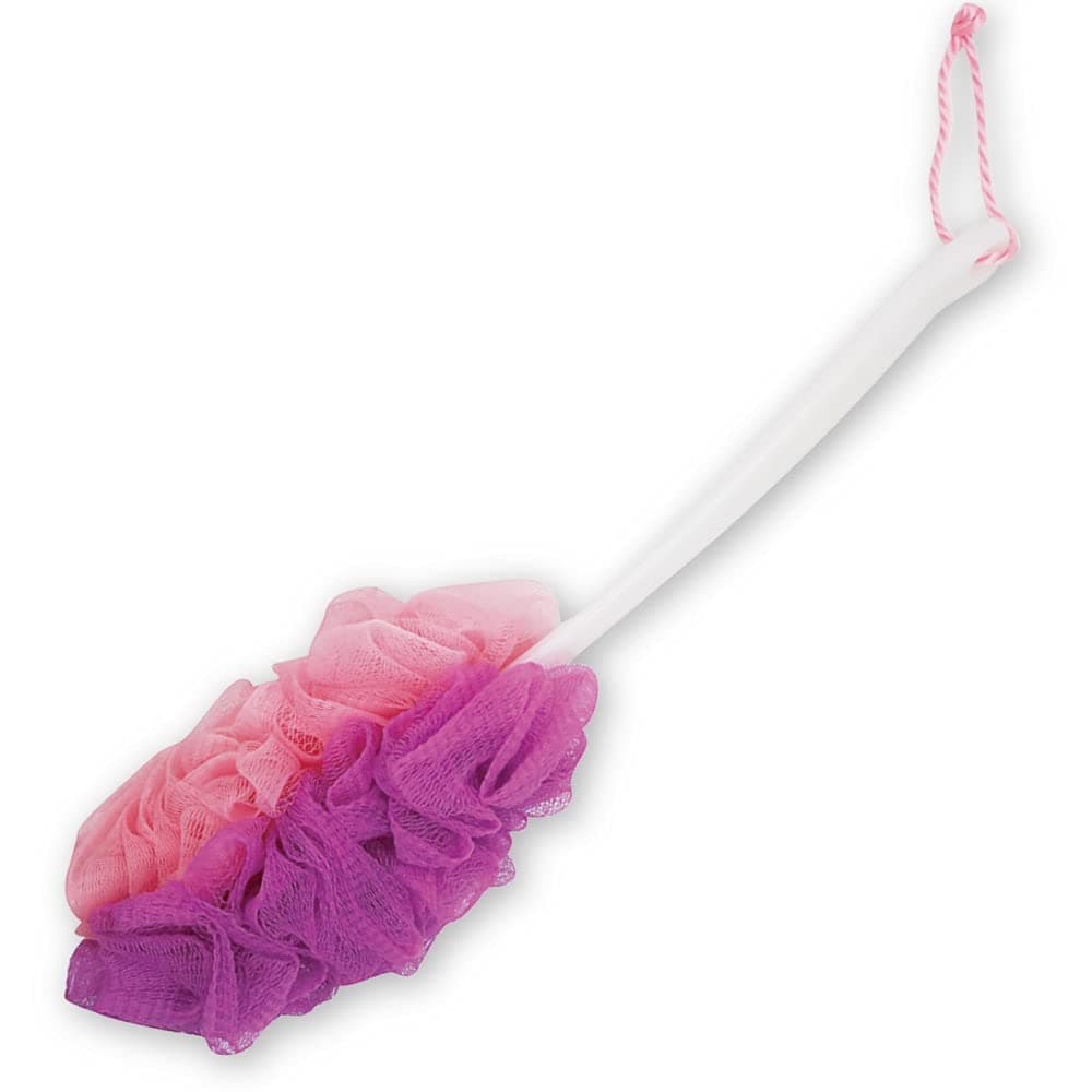 Back Brushes for Showering [ Japan Import ] 2-Textures-in-1 Back Loofah, Shower Back Brush for Men, Women, Gift, and Bath [ Long Handle Scrubber ] (Pink)
