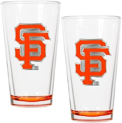 Great American Products MLB San Francisco Giants Pint Glass Set, 16-Ounce, Clear