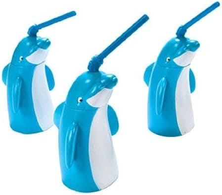 Dolphin Shaped Cup With Straw (8 pc)