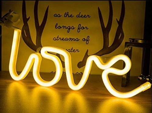 Led Neon Sign Light Lamp, ZDQHLL Neon Light Sign with Base, Led Neon Lamp for Table Bedroom and The Best Gift Choice
