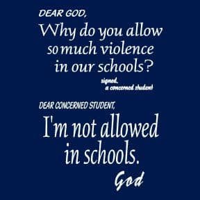 Christian faith T-shirt "Dear God" Violence in schools Size XL