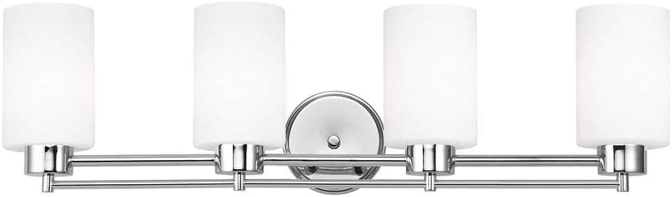 Modern Bathroom Light with White Glass - Four Lights