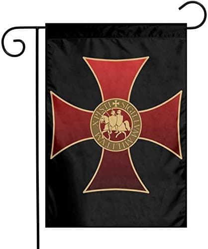 Guoyuan Templar Knight Logo Symbol 12 X 18 Garden Flag Yard Holiday and Seasonal Decorative Flags Small Garden Outdoor Decorative Flags