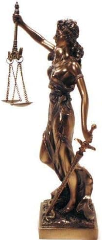 TLT 12.5 Inch Cold Cast Bronzed Lady Justice with Scales and Sword Statue