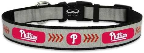 MLB Philadelphia Phillies Baseball Pet Collar, Medium, Reflective