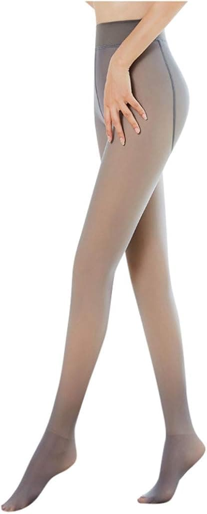 2 Pairs Fake Translucent Warm Fleece Pantyhose Flawless Legs Women Slimming Warm Fleece Lined Stretchy Leggings Pant