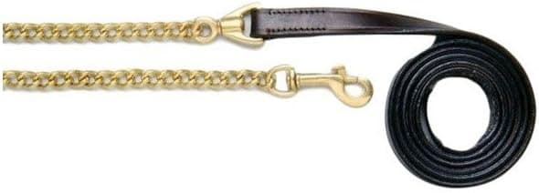 Royal King Leather Lead Line with Brass Plated Chain