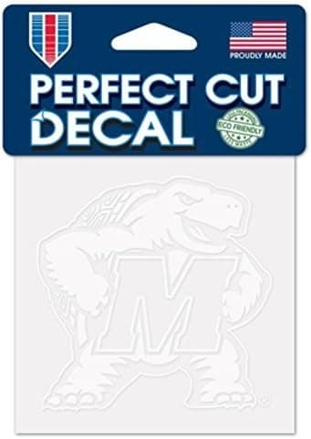 NCAA University of Maryland Terrapins Logo 4" x 4" inch Outdoor White Decal