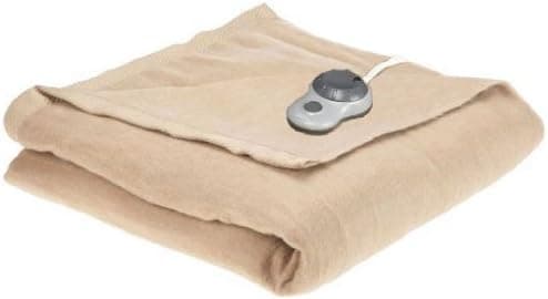 Sunbeam Full Imperial Nights Electric Heated Warming Heating Blanket Linen Tan