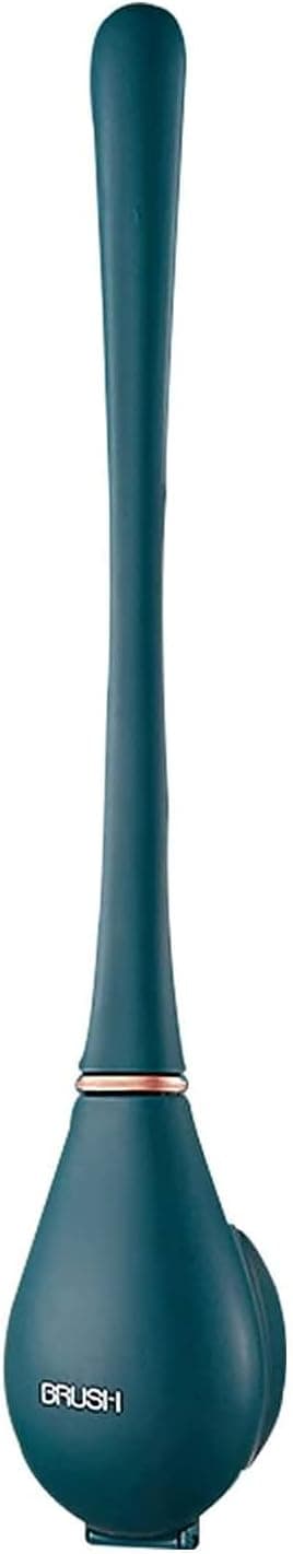ZHYUAO Silicone Water Drop Toilet Brush and Holder Set, Automatic Opening and Closing, Toilet Bowl Cleaner Brush, Creative Wall-Mounted Toilet Brushes for Bathroom (Dark Green)