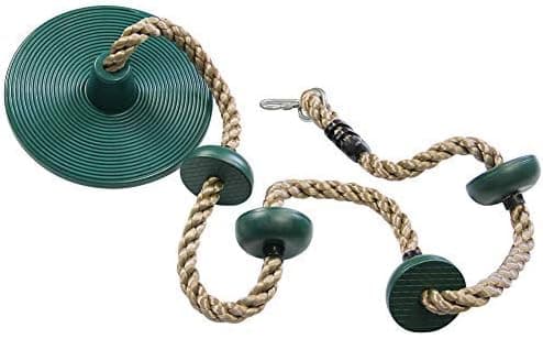 Juegoal Climbing Rope Swing with Platform and Disc Swing Set Rope Ladder for Kids Outdoor Tree Backyard Playground Swing