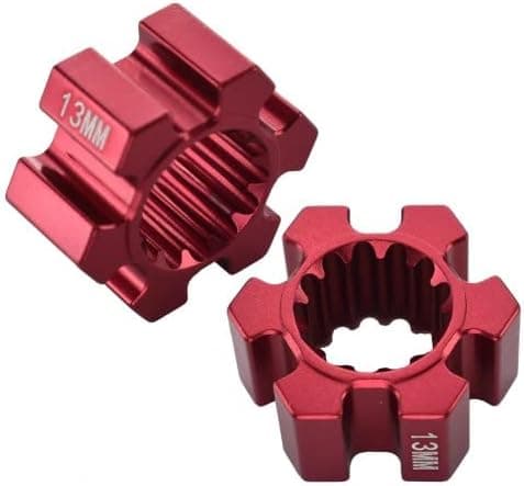 GPM For Traxxas X Maxx 4X4 Upgrade Parts Aluminum Wheel Hex (13mm Thickness) - 2Pcs Red