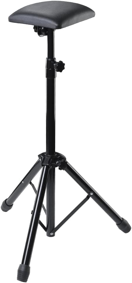 HAWINK Tattoo Armrest Stand Square Tattoo Arm Leg Rest Stand Foldable Sponge Pad Tripod with Adjustable Height and Tilt Tattoo Equipment Arm Bar Pad PU Leather TA225