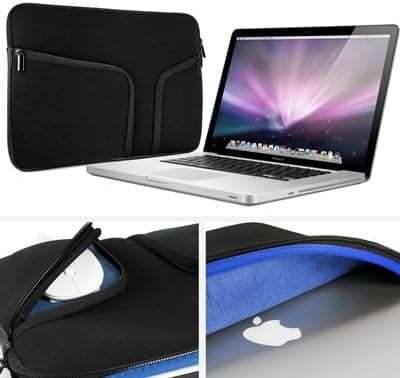 GMYLE 13.3-Inch Neoprene Soft Zipper Case Pouch Sleeve Cover Bag for Macbook Pro 13-Inch - Prefect Fit - with Transparent TPU Keyboard Cover - Black