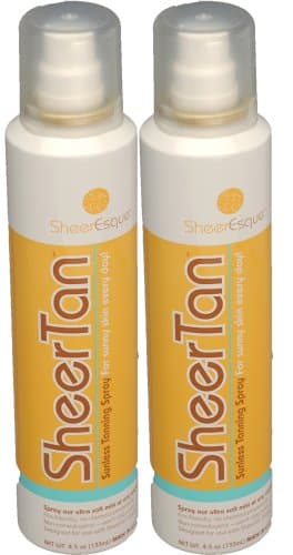SheerTan Sunless Tanning - 2 Pak Tanning Spray - Self-Tanning at home for your perfect indoor tan. Wand Sold with Starter Set Only