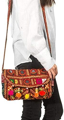 Patchwork Quilted Women Crossbody Purse Handbag Satchel Unique Embroidered Hippie Boho Sling Wallet
