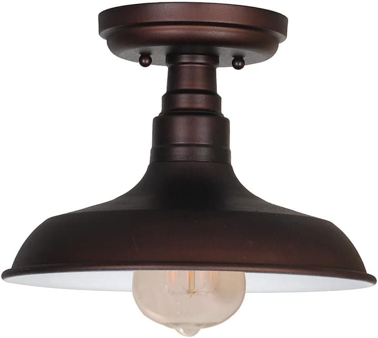 Design House 519884 Kimball 1 Light Semi Flush Mount Ceiling Light, Bronze