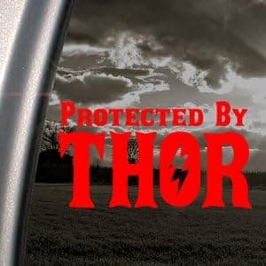 Protected By Thor Red Decal Car Truck Window Red Sticker