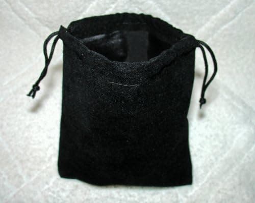 NON-Label Small Velvet Black Pouch with Drawstrings