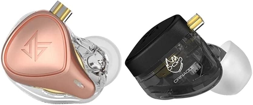 KZ ZEXPro Electret Electrostatic Driver &Dynamic Driver &Balanced Armature Driver Triple Hybrid Driver HiFi in Ear Earphone ZEX Pro Earbuds with Detachable Silver-Plated Cable (with Mic, Black)