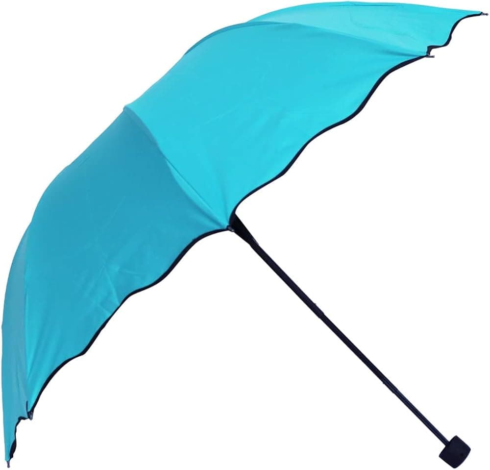 Japard Folding Umbrella - Magical Bloom Flower in Rain, Travel Parasol UV Protection for Women Girl Outdoor Sports Camping Walk