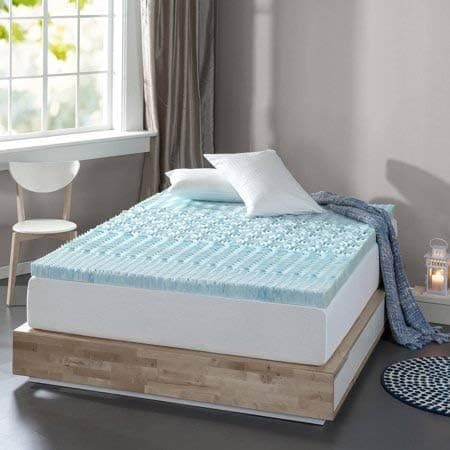 Spa Sensations Zoned Fusion Gel Memory Foam Mattress Topper with an Extra Layer of Cooling, Conforming, Supportive Memory Foam, 3-inch, Queen
