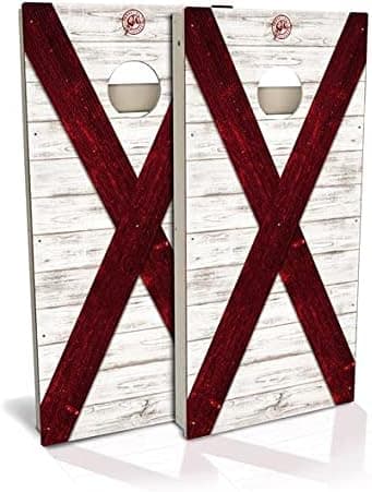 Rustic State Flag 4 by 2 feet Regulation Size Cornhole Boards Sets; 100% USA Made | Slick Woody's Cornhole Company