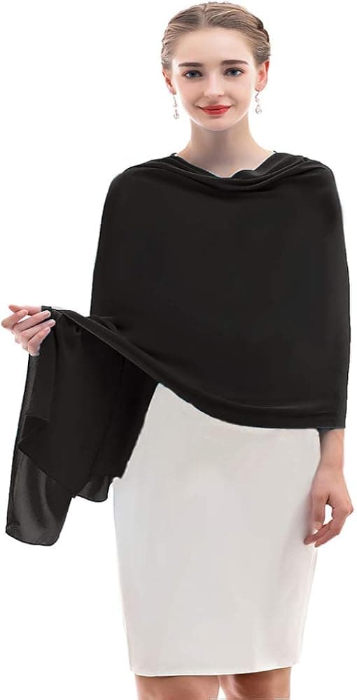 olyrjie Chiffon Shawl Womens Wrap for Evening Dress Wedding Scarf Fashion Pashmina
