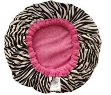 Cordless Deep Conditioning Heat Cap+2 Extra Durable Hair Clips- Microwavable Heat Cap for Deep Conditioning Hair Therapy, 100% Natural Cotton, Flaxseed Seed Interior for Maximum Heat Retention-Zebra