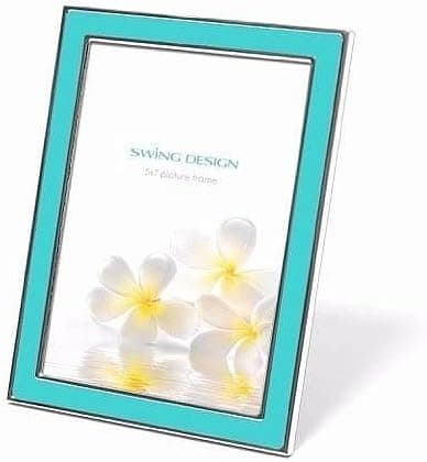The Original LURA Turquoise Enamel on Silver 5x7 Frame by Swing Design - 5x7