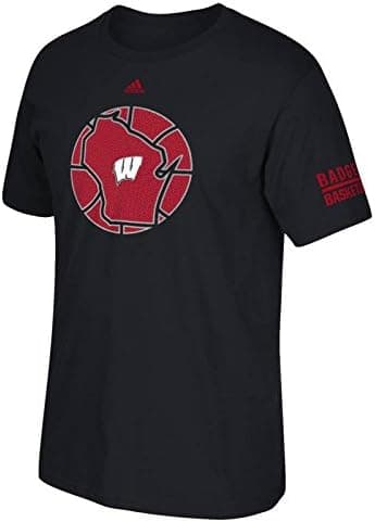 adidas Wisconsin Badgers Sport in State Basketball T-Shirt (Black)