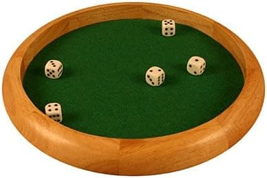 DA Vinci Wooden 11.5 Inch Dice Tray with 5 Dice