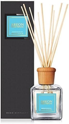 AREON Home Fragrance Luxury Perfume Reed Diffuser + 10 Rattan Reeds, Aquamarine PSL04 150ml