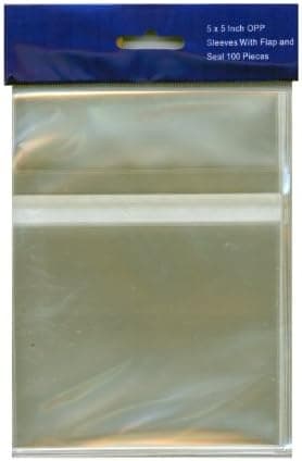 Thin Clear Plastic CD/DVD Sleeve with Flap and Adhesive Seal 5 x 5 Inch OPP - 1000 Sleeves by KFMsupply