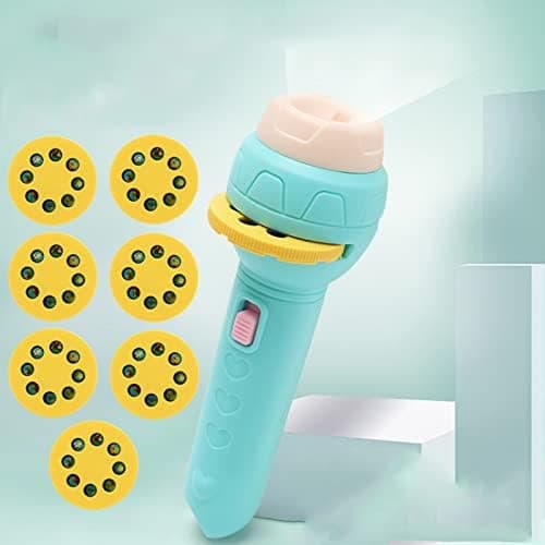 NC Slide Projector Flashlight, Zoom in and Out The Image,Cognitive Learning Education for Babies,Fun Projection Toy,Gift and Interactive-7 Projector Cards,56 prjections. (Green)